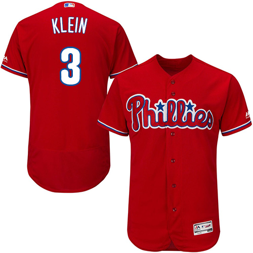 Phillies #3 Chuck Klein Red Flexbase Authentic Collection Stitched MLB Jersey - Click Image to Close